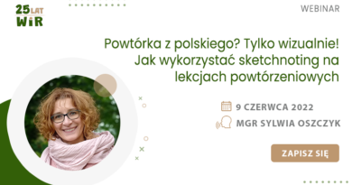 WEBINAR: Powtórka z polskiego? Tylko wizualnie! Jak wykorzystać sketchnoting na lekcjach powtórzeniowych – 9.06.2022