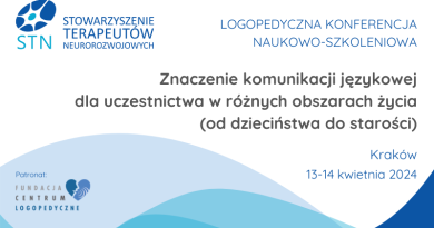 Polecamy konferencję Stowarzyszenia Terapeutów Neurorozwojowych| Kraków, 13-14.04.2024