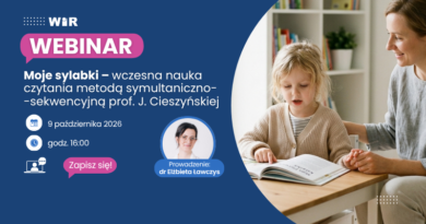 WEBINAR: Moje sylabki – wczesna nauka czytania metodą symultaniczno-sekwencyjną prof. J. Cieszyńskiej | online, 09.10.2026
