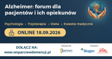 POLECAMY: Alzheimer. Forum dla Pacjentów i Ich Opiekunów | online, 18.09.2026
